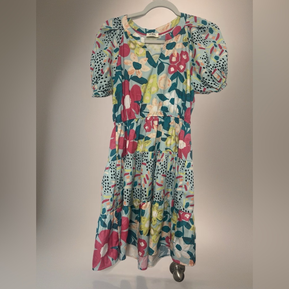 Umgee Green and Pink Ruffled Tiered Sundress
No size tag, S size
